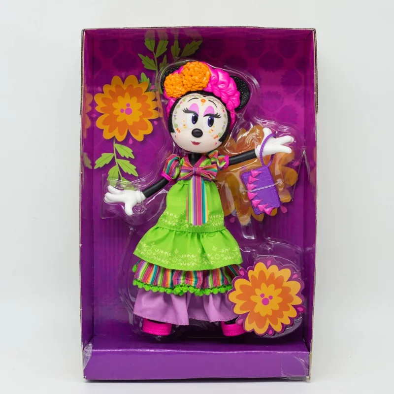 Genuine Mickey Mouse Clubhouse Minnie Dress Up Joint mobility Girl Cute Birthday Present Desktop Ornament Green Red Skirt