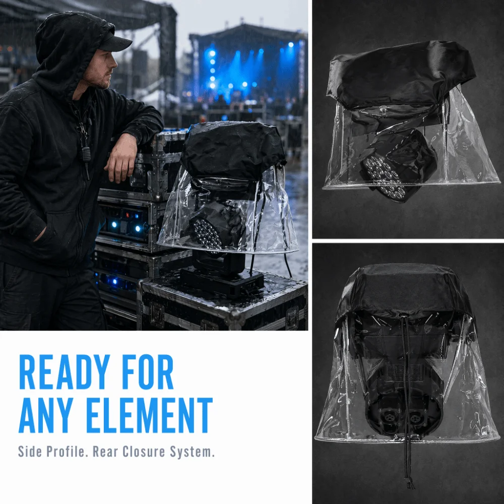 Portable Flame Retardant Moving Light Rain Cover Dustproof Protective Stage Light Cover Waterproof LED Par Rain Cover Outdoor