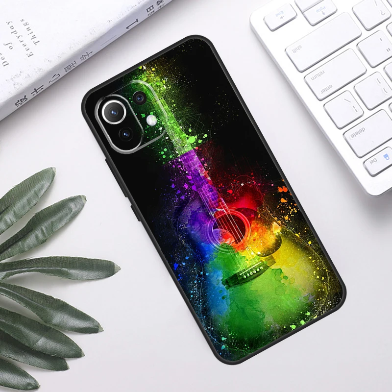 Rock Music Instrument Guitar Case For POCO F5 X3 X5 Pro F3 F4 GT M5s C40 Back Cover For Xiaomi 13 12 Lite 11T 12T Pro 12X