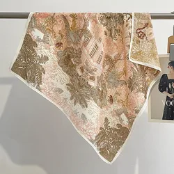 Mode 70cm Baumwolle quadratischen Schal Frauen Blumen druck Design Bandanas Dame Schals Stirnband Zubehör Taschentuch Haare
