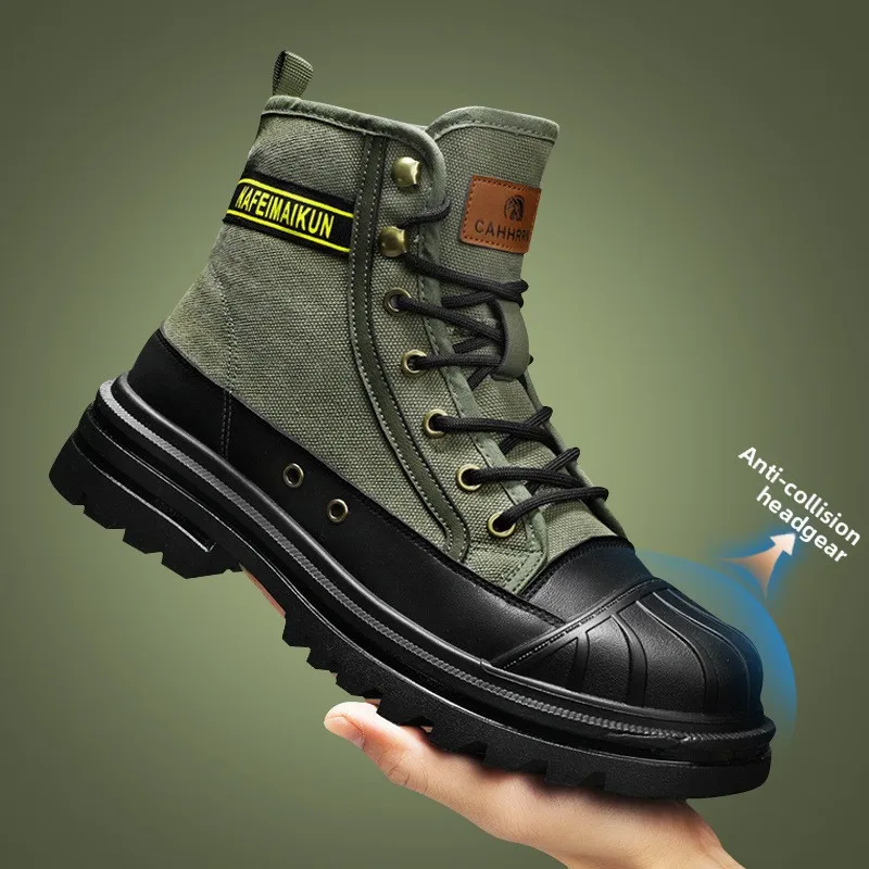

2025 New Ankle Boots Shell Head Anti-collision Work Big Head Comfortable Wear-resistant Combat Boots Casual Sneakers