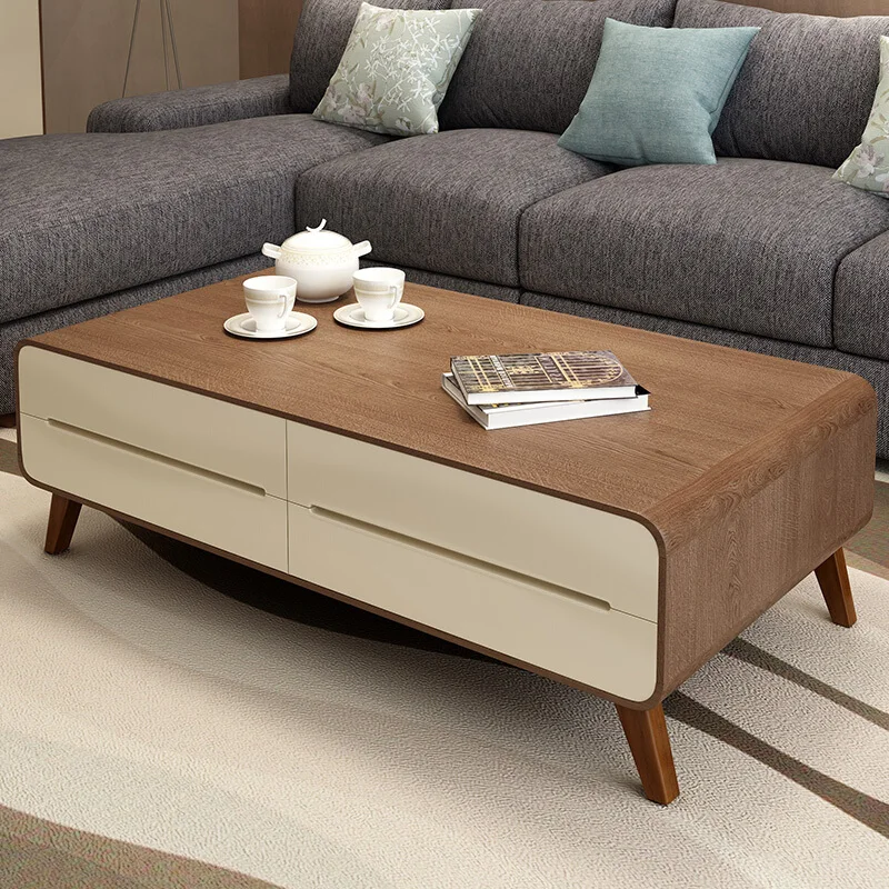 

Nordic walnut color coffee table TV cabinet combination