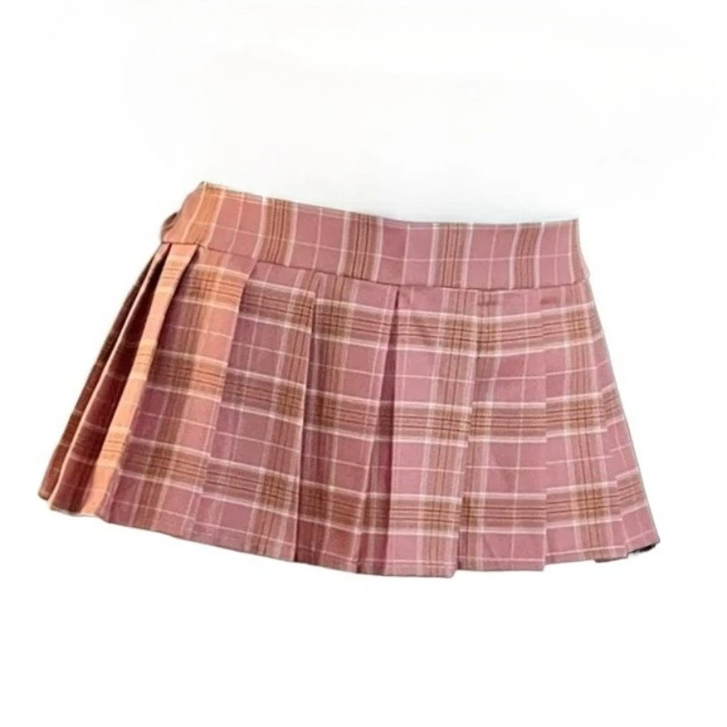 Anime Japanese Girl Plaid Pleated Mini Skirt Cosplay Costume Student Cute JK Uniform Role Play Outfits Sexy Role Play Underwear view 4