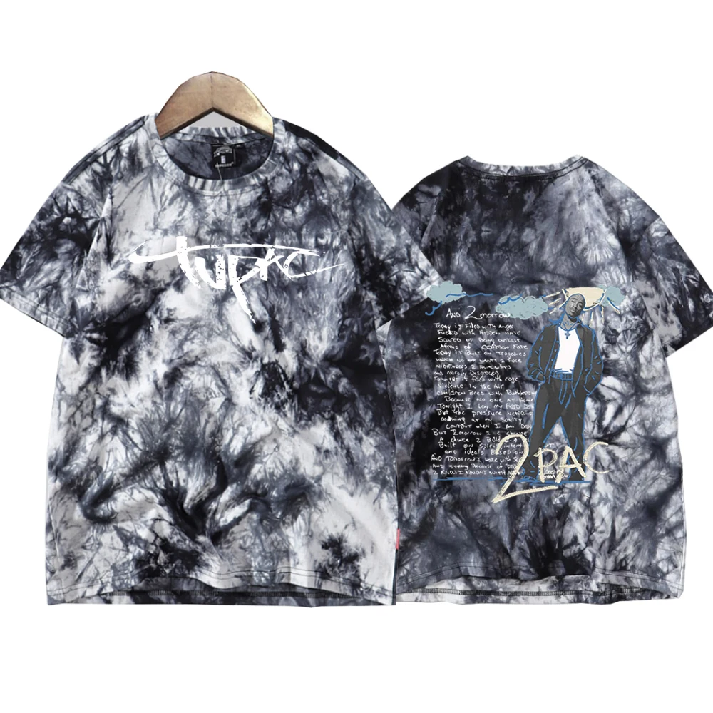 Tupac Shakur 2pac Tie Dye Shirts  Unisex Round Neck Short Sleeve Tee