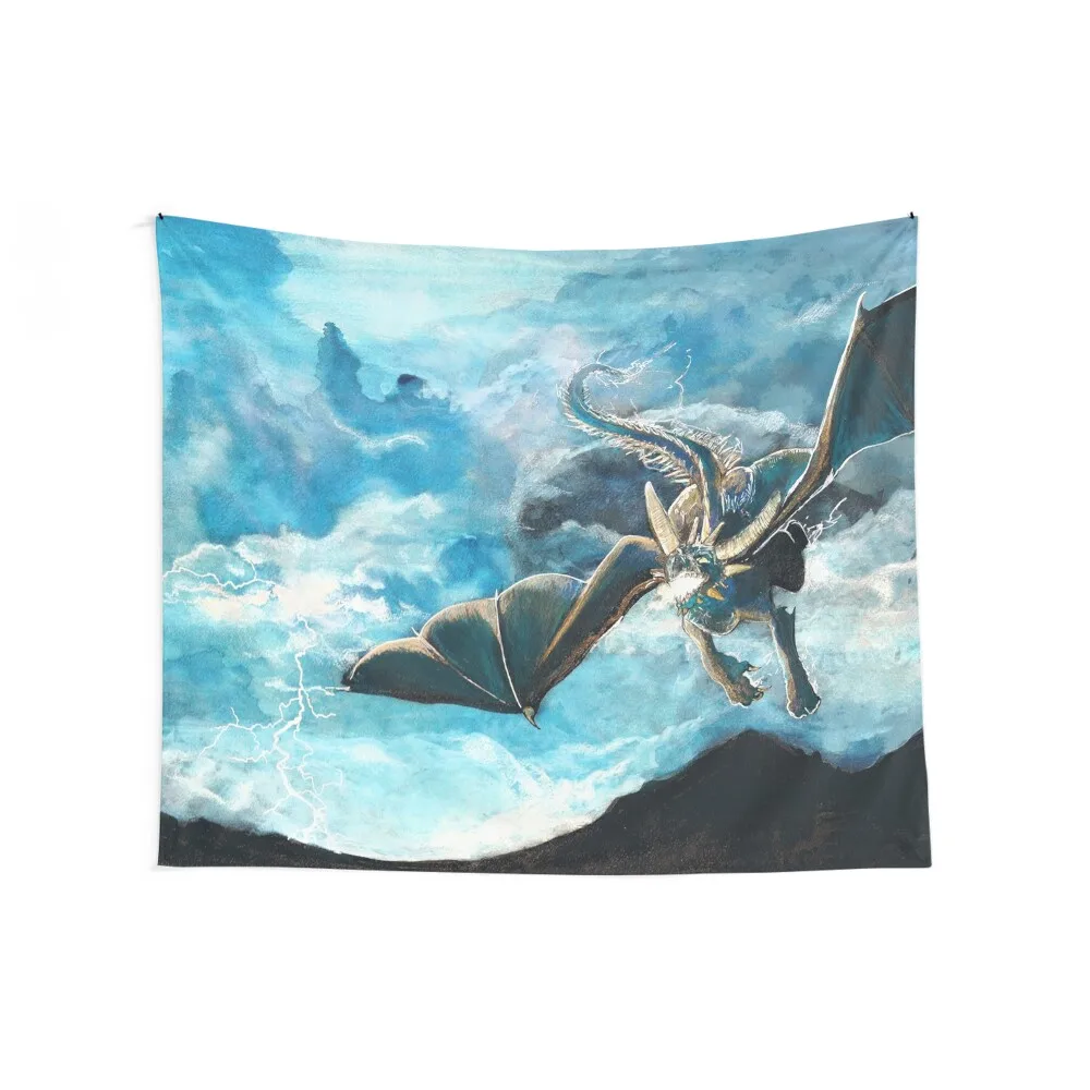 Thunder - Weather Dragon Fantasy Art Tapestry Korean Room Decor Room Decor Wallpaper Bedroom Bedroom Decorations Tapestry