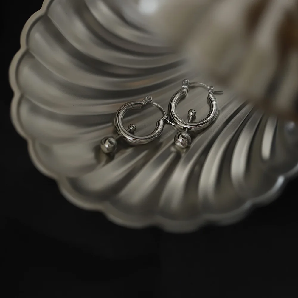 Hot Style Stainless Steel Simple Earrings Waterproof Stylish Versatile Trendy Jewelry Gift
