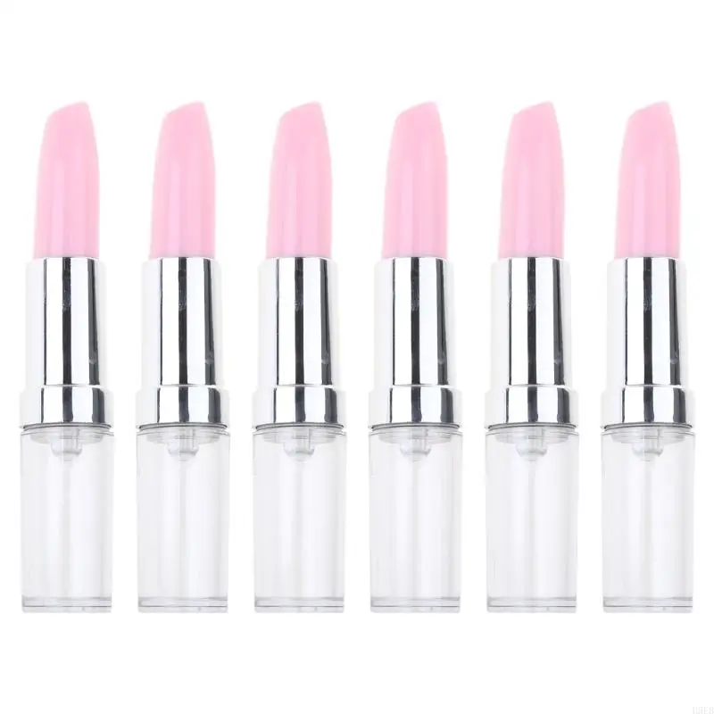 H9EB 6Pcs Lipstick Shaped Ballpoint Pen Lipstick Shaped Writing Pen for Women Girl Noting Writing, 0.5mm Tip, Smooth to Write