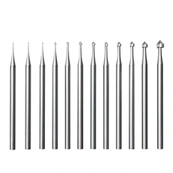 12 Pcs Cylinder-Cone Shape Carving Burr Sets, 3/32 Inch Shank Jewelry Making Stone Setting Burs For Lapidary Easy To Use