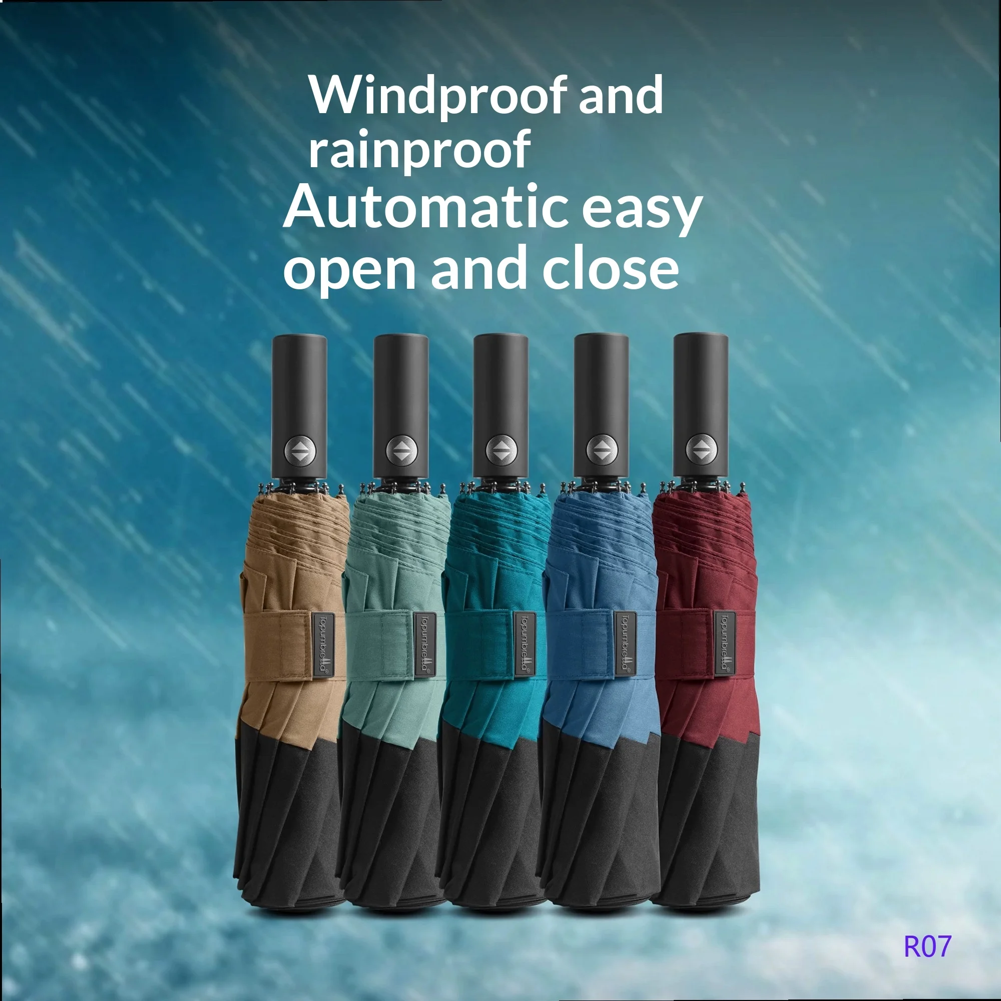 Topumbrella Oversized Reinforced Windproof Auto Open Close Umbrella for Two