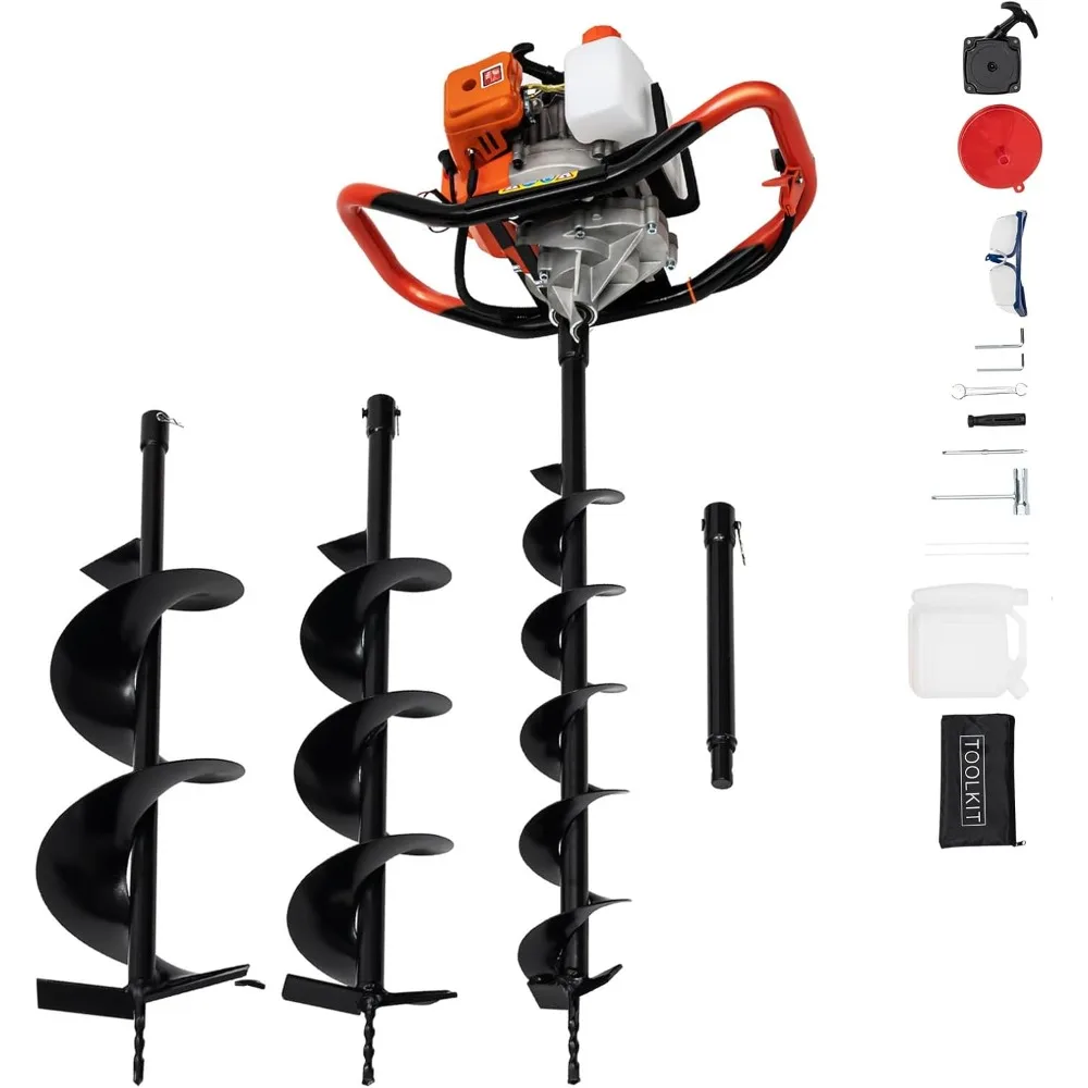 Scavatrice per fori a coclea 52CC, alimentata a gas a 2 tempi, 4 6 8 Trapano in lega di acciaio al manganese, 11,8 Ex