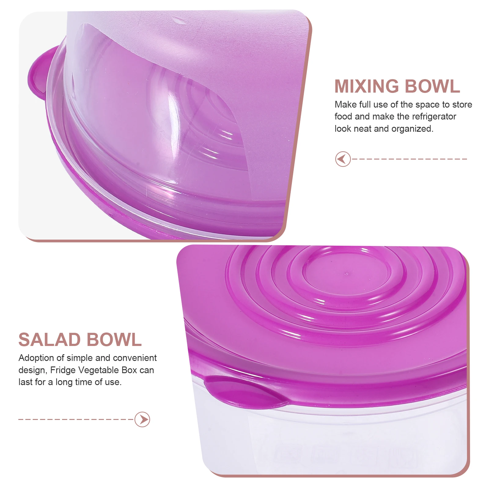 

7 Pcs Salad Bowl Set Lid for Mixing Baking Serving Refrigerator Storage Containers Plastic Food Boxes Kitchen Supplies