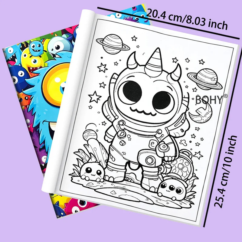 1 Monster Themed Adult Decompression and Coloring Book 24 Pages of Theme Drafts Like Multi Eyed Monsters/fantasy Alien Creatures