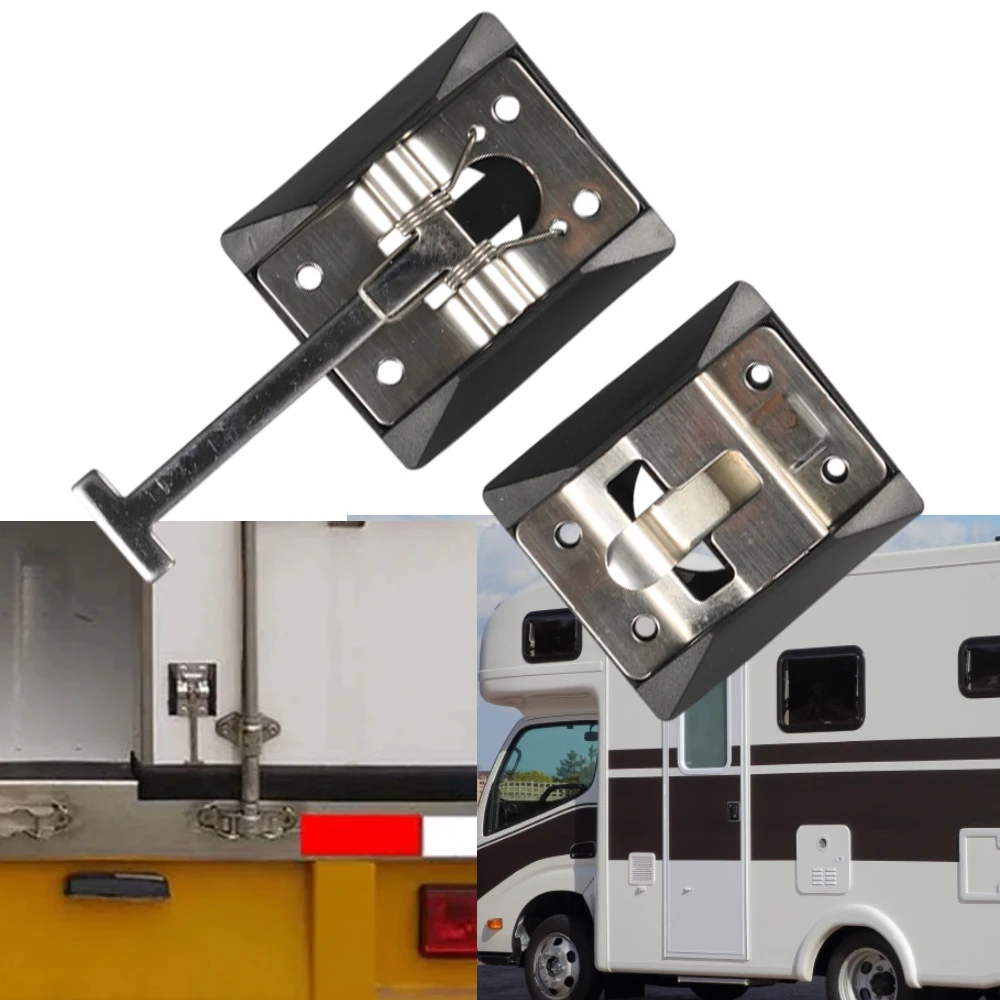 Stainless Steel Hooks Entry Door Catch Latch Accessories T-style Holder Trailer Camping Truck