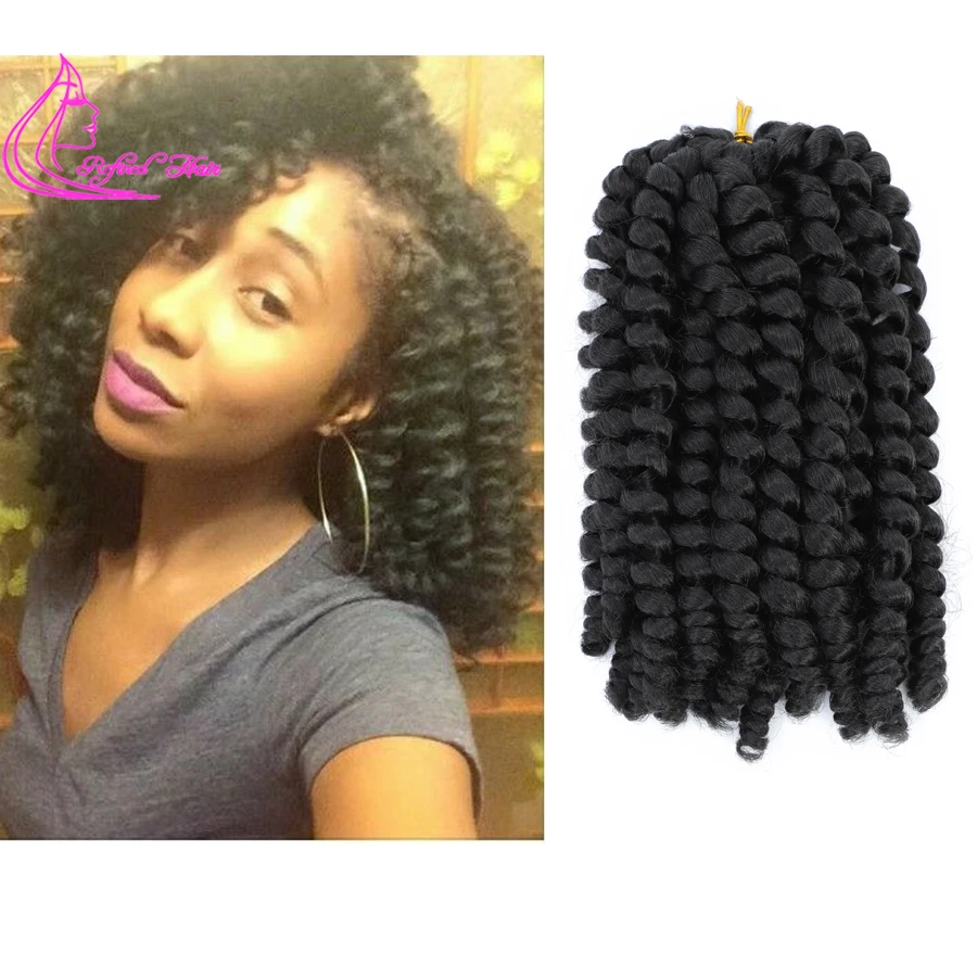 Synthetic Hair Extensions 8 12inch Jumpy Wand Curl Crochet Braids Ombre Braiding Hair Jamaican Bounce Curly for Women Girls