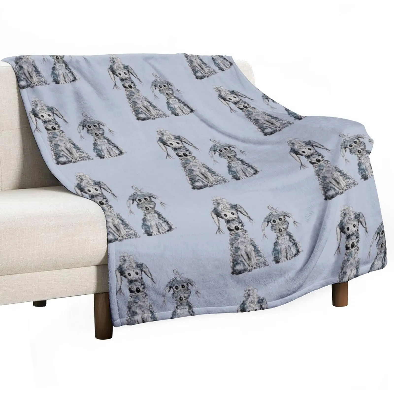 Two Curly Cute Dogs, Bedlington Terrier Dog Throw Blanket warm winter Summer Blankets For Sofas Soft Big Blankets