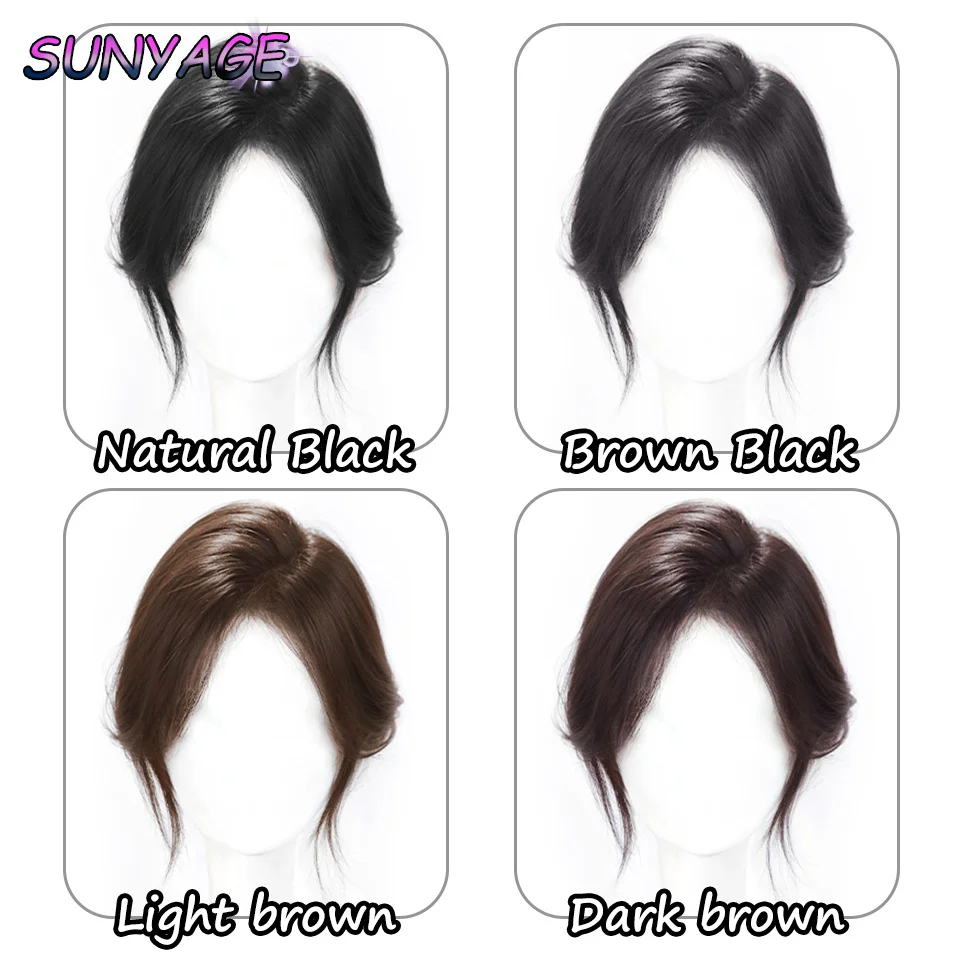 SUNYAGE Synthetic Bangs Wig For Women With Natural Fluffiness And Increased Hair Volume 3D Eight Character Facelift Bangs