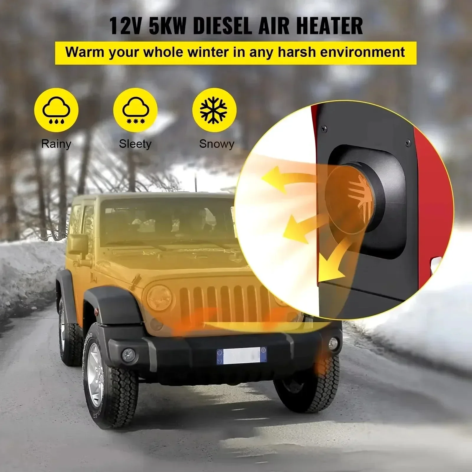 SIHAO 5/8KW 12V Diesel Parking Air Heater, Vehicle Heating System with LCD Display, Remote Control & Muffler, Auxiliary Heating Unit for Truck, RV, Camper and Boat