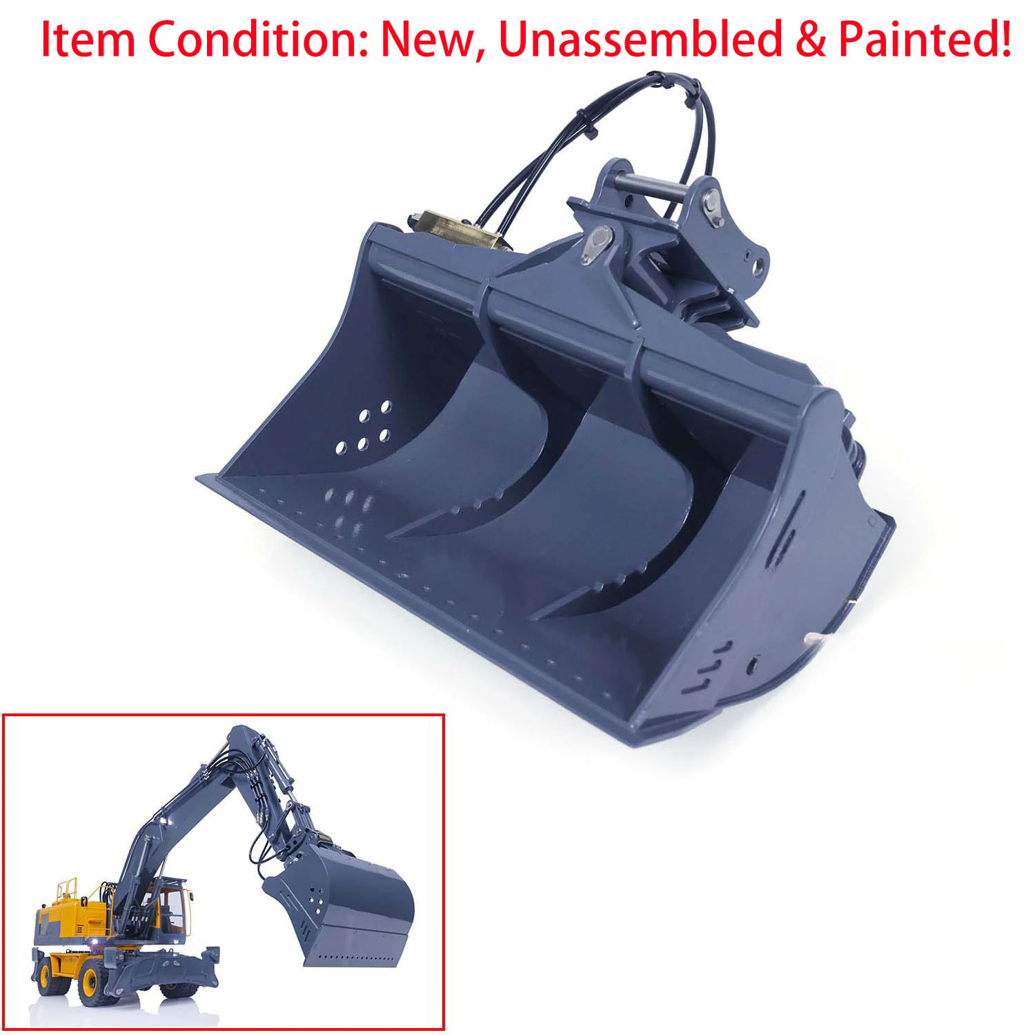 Hydraulic Metal Tiltable Bucket Upgraded Part for 1/14 Hydraulic RC Excavator PC360 ET26L ET30H LR945 Radio Control Digger