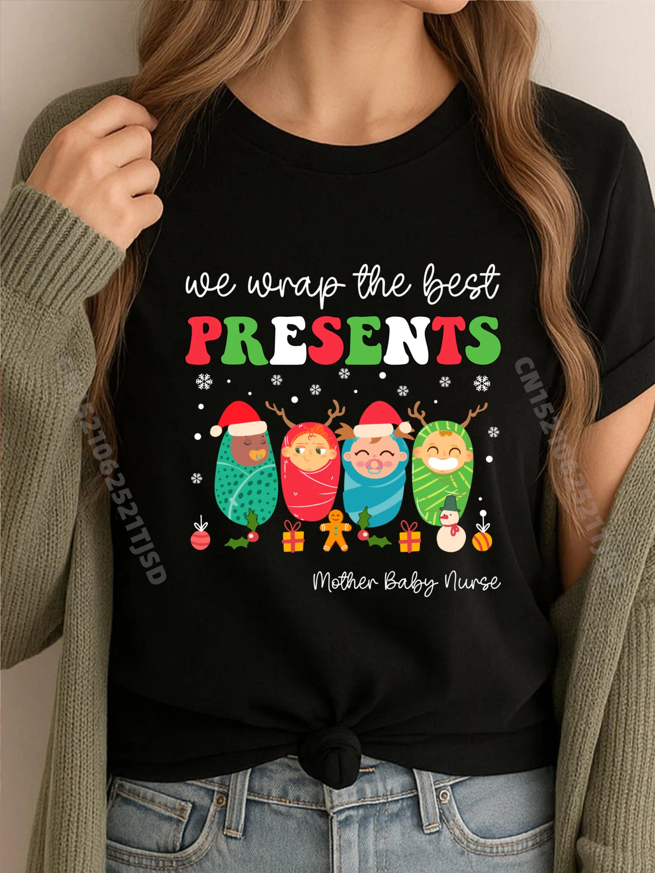 

NICU Nurse Christmas Wrap Best Presents Mother Baby Nurse Vintage T Shirts Funny Gifts Happy New Years