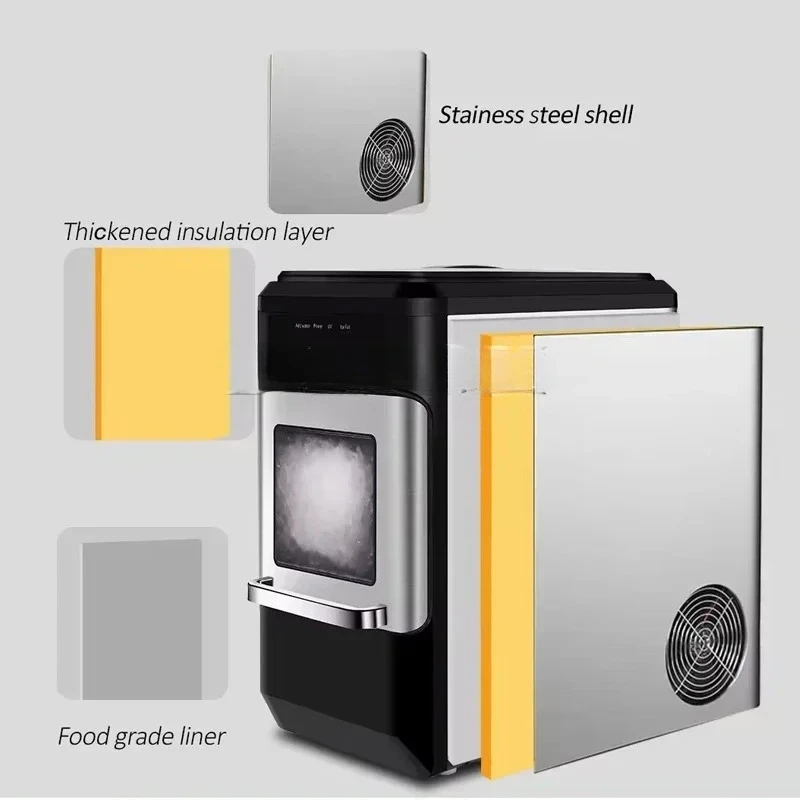 

Commercial Desktop Ice Maker 30kg Automatic Small Portable Snow And Ice Cube Making Machine