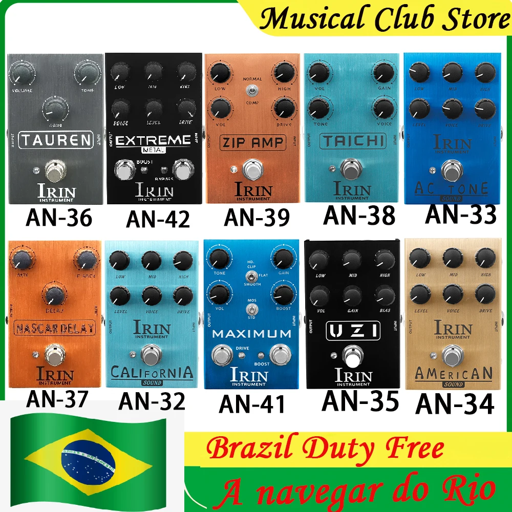 IRIN Guitar Effect Pedal Overdrive Distortion Speakers Analog Classic British Rock Effect Electric Bass Guitar Pedal True Bypass