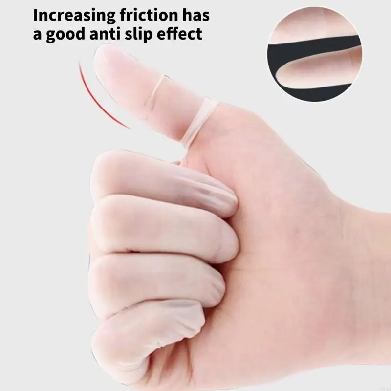 100pcs يمكن التخلص من حماة أصابع اللاتكس التي يمكن التخلص منها بأكمام واقية من أصابع الإصبع من أجل الوقاية من غبار العمل الدقيق