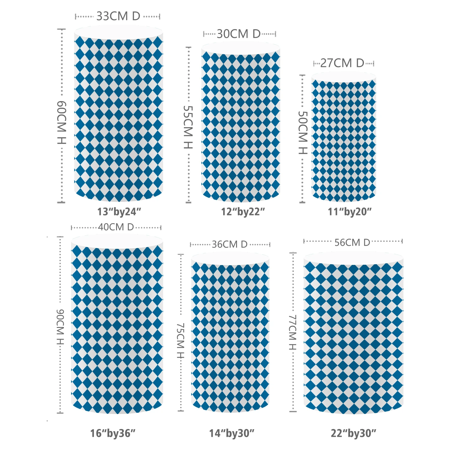 الأزرق المعين منقوشة اسطوانة طيدة يغطي للطفل ليتل بوس حفلات أعياد ميلاد ديكور بسط الركيزة غطاء مفرش المائدة الدعائم