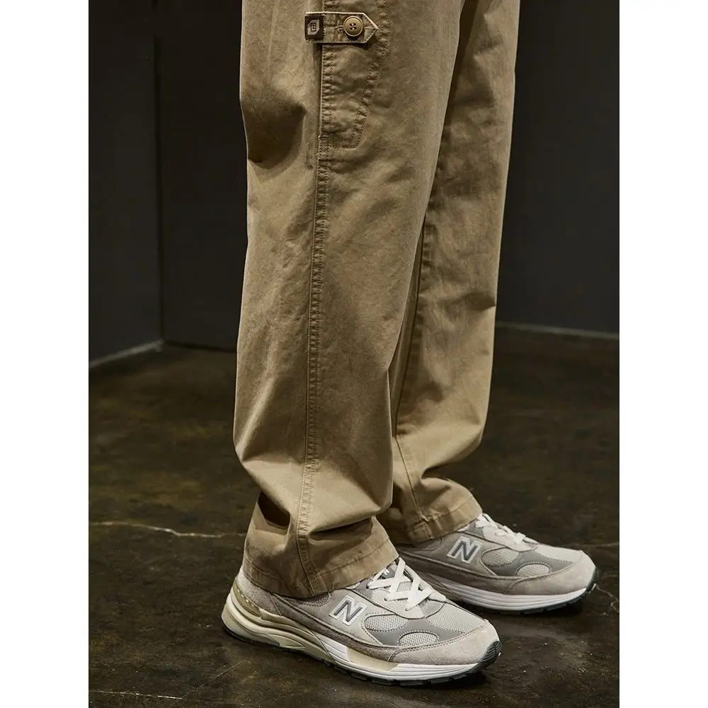 New Casual Pants for Men Spring and Autumn American High Street Straight Wide-leg Loose Work