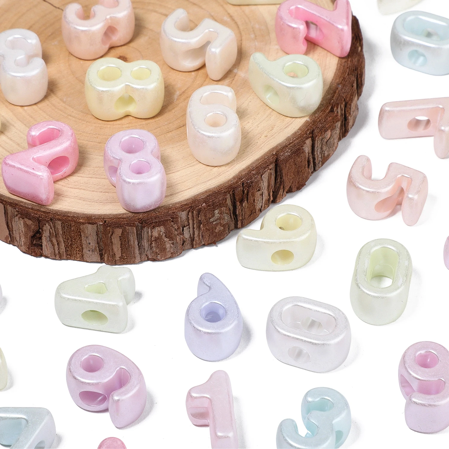 21x14mm Zufällige bunte Zahlen Acryl-Abstandshalter lose Perlen für Schmuckherstellung Armbänder Handyketten DIY-Zubehör – Detail 5