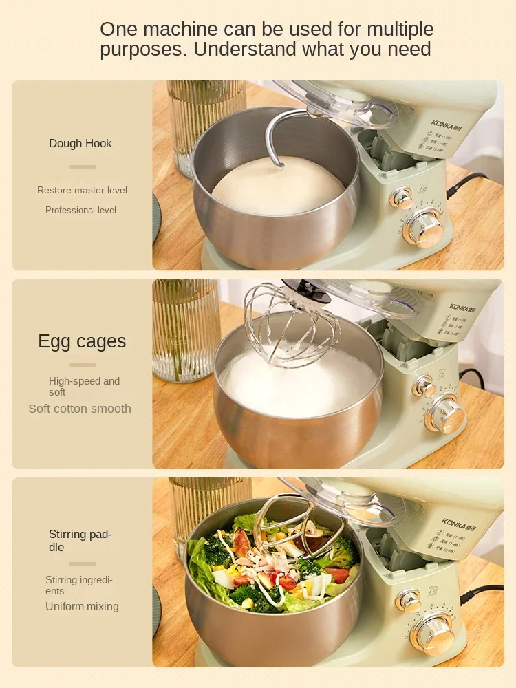 220V Konka Food Mixer,  Entry-Level Automatic Dough Maker Egg Beater Blender with Multifunctional Features