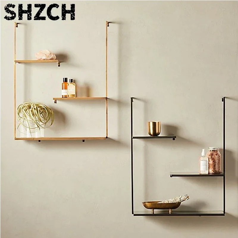 Creative Design Bookshelf Bookcase Wall Shelf Wall Hanging Bedroom Wall Decoration Rack Multi-layer Partition Metal Shelf