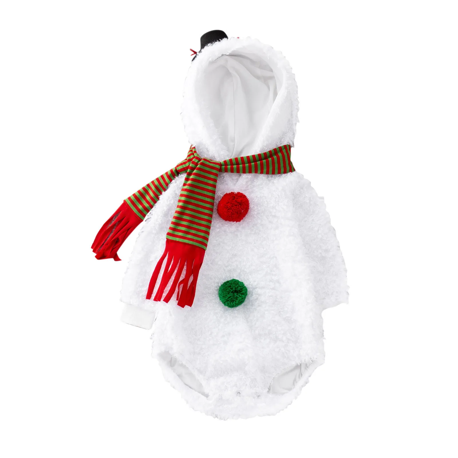 Merry Christmas Infant Baby Romper Suit Boys Girls Long Sleeve Xmas Cosplay Costume Snowman Fleece Hoodie Jumpsuit+Scarf Set