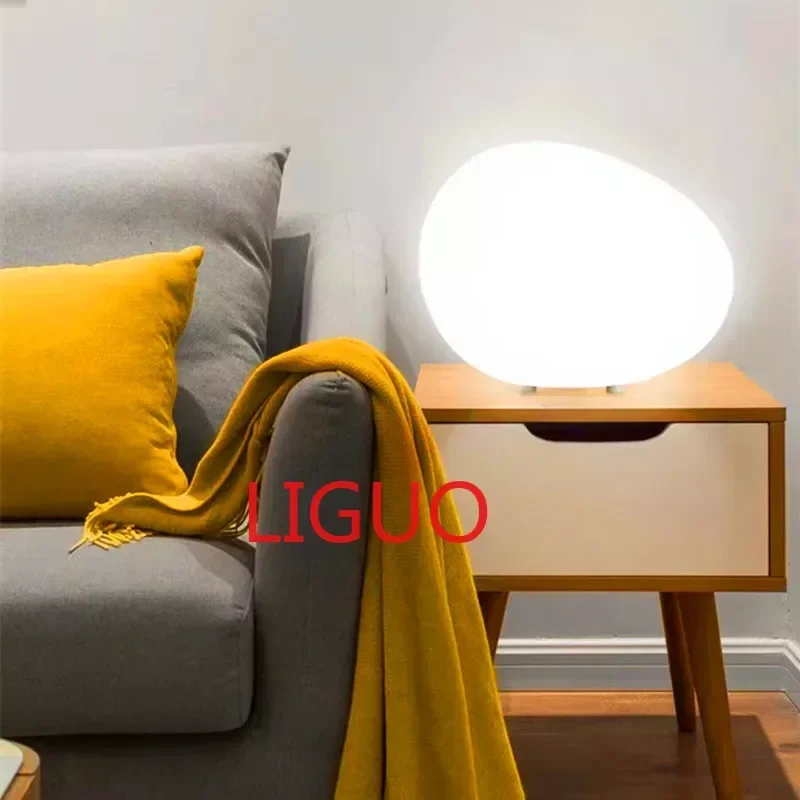 

Minimalist Bedside Lighting Cobblestone Table Lamp Modern LED Bedroom Study Desk Decoration Lamp Family Atmosphere Night Lights