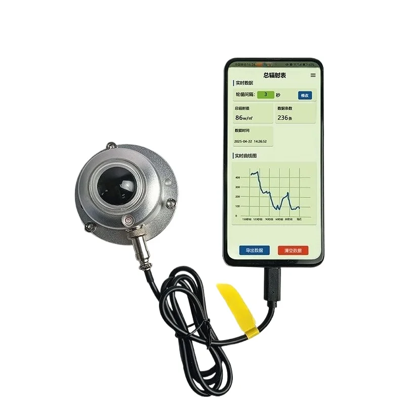 Portable Radiometer Thermopile Sensor Small Intelligent Recorder