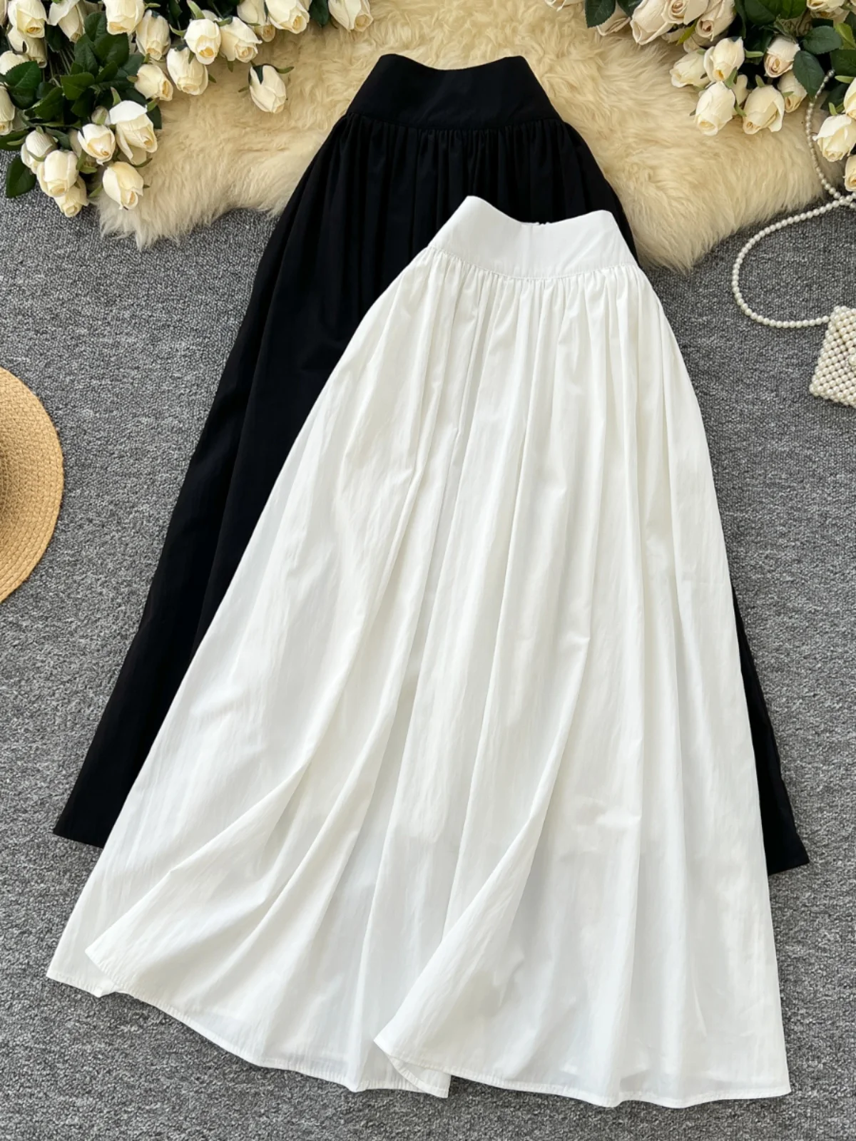 

Универсальная женская юбка-миди А-силуэта с высокой талией, модная пышная юбка в корейском стиле для повседневной носки