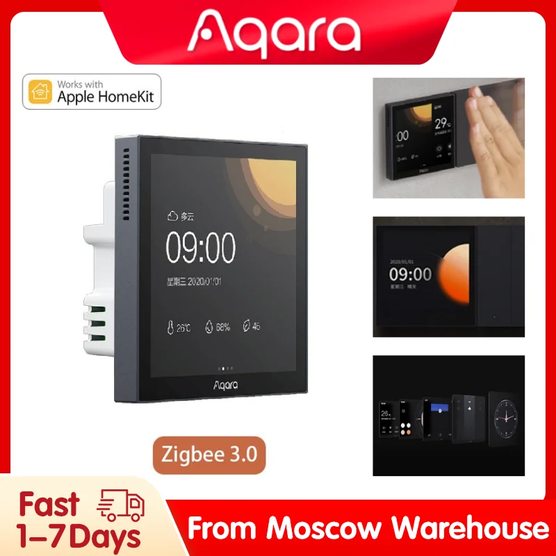 Aqara Smart Scene Panel Switch S1 3.95 inch Touch Screen APP Siri Voice Control Smart Home Support English Work With HomeK App