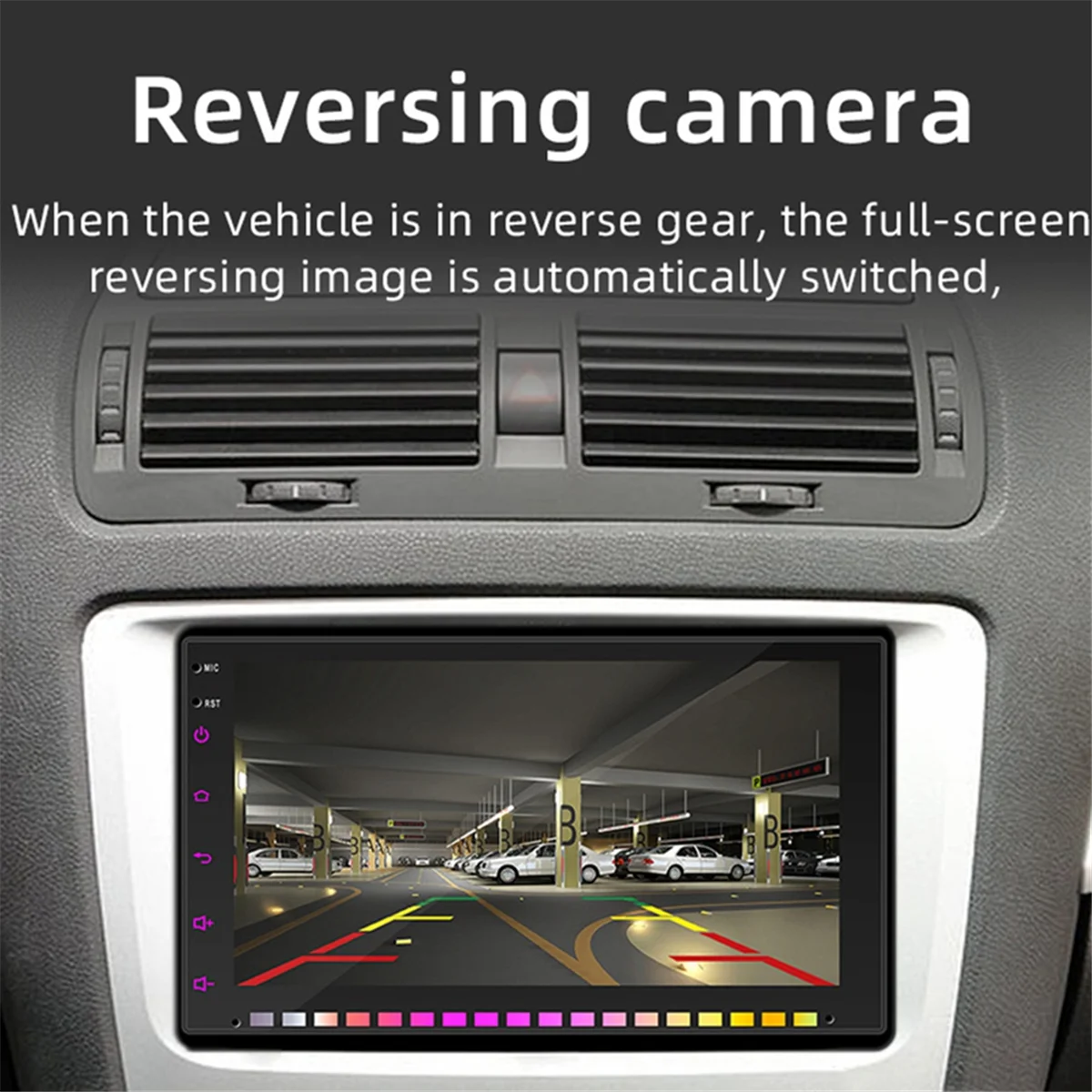 

Автомагнитола Carplay и Android, автомагнитола с 7-дюймовым RGB сенсорным экраном, Bluetooth, автомагнитола с FM, камерой заднего вида, типоразмер 2 Din