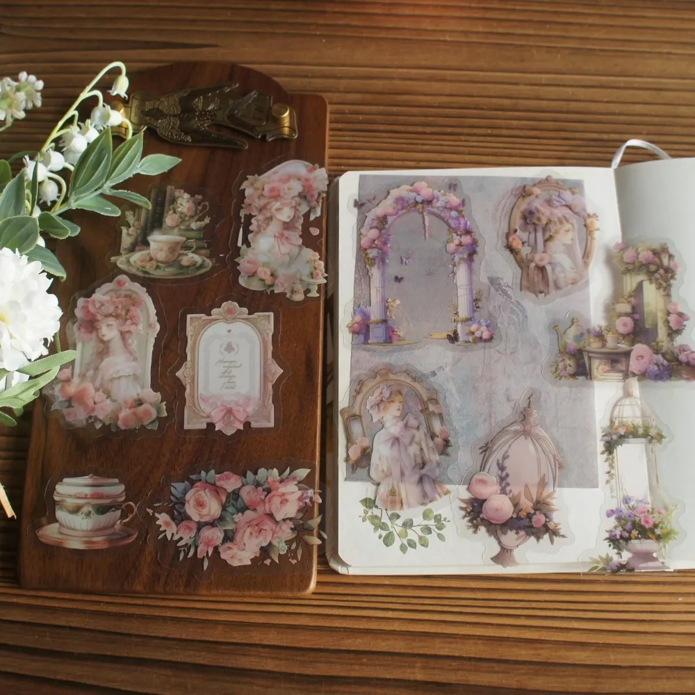

25pcs princess living in the Cloud Castle Design Paper and Sticker Set Scrapbooking Background DIY Gift Label Tag Decoration