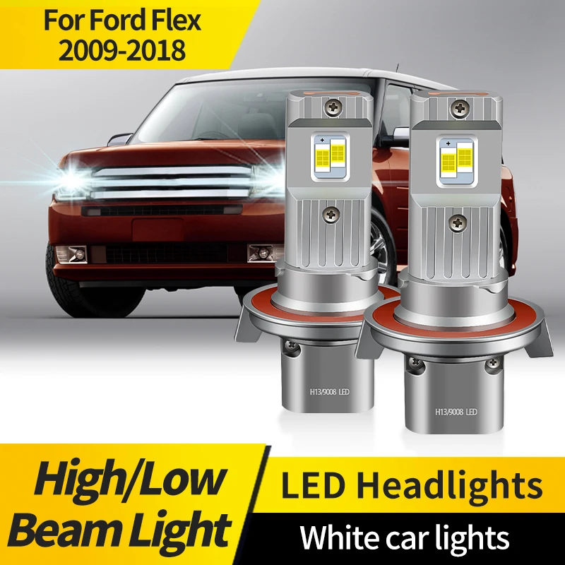 

2PCS For Ford Flex 2009-2018 Car Headlight LED H13 9008 Bulb 6000K 30000LM Auto Headlamp Hi/Lo Beam White Car LED Lamp 12V 44W