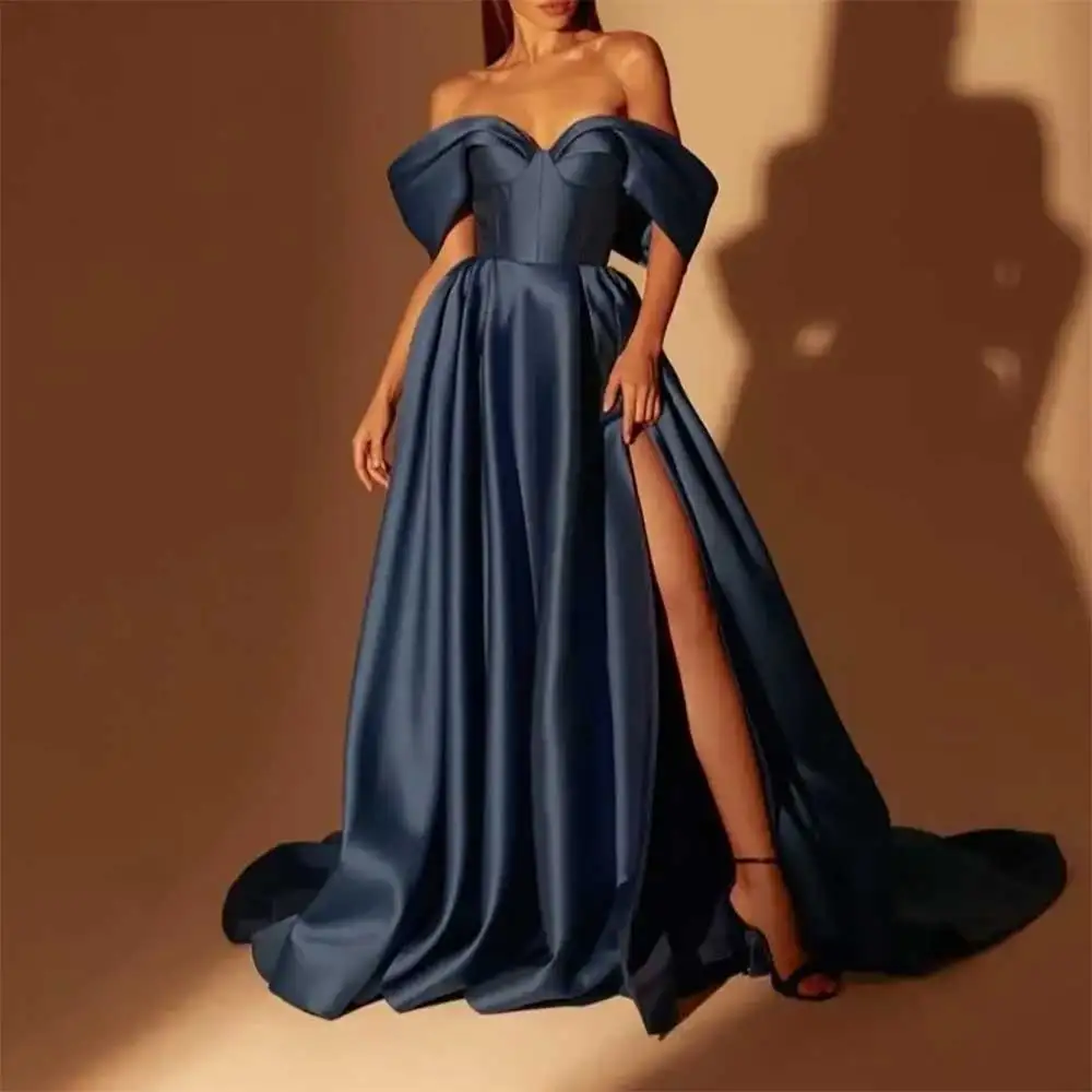 

Elegant Evening Dress 2025 Sexy Sweetheart Neck Strapless Backless Side Split Cocktail Prom Dress Wedding Guest Formal Gowns