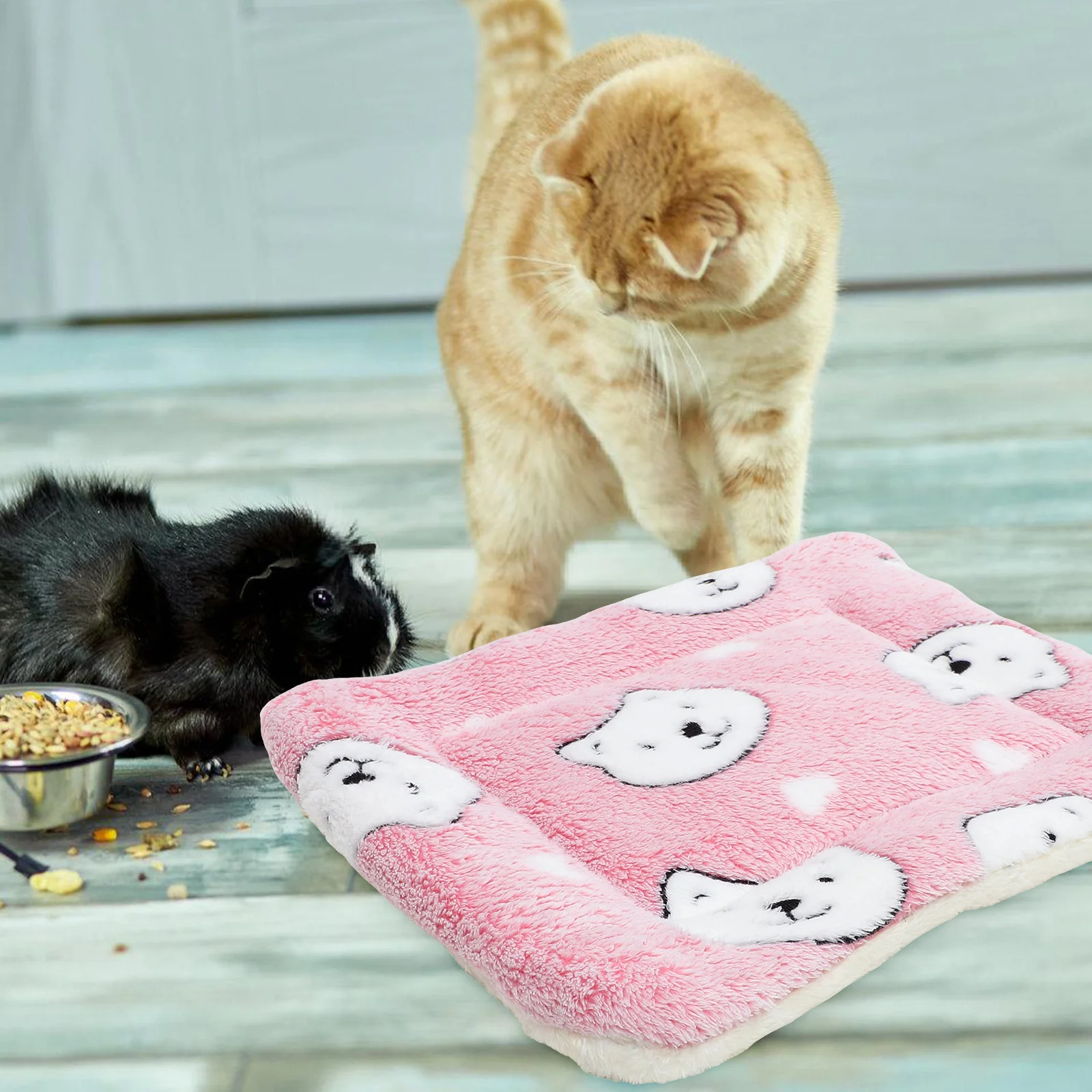 

4Pcs Guinea Pig Blanket Soft Warm Reusable Small Animal Cage Mat Breathable Comfortable Pet Bedding Guinea Pig Blanket for Cage