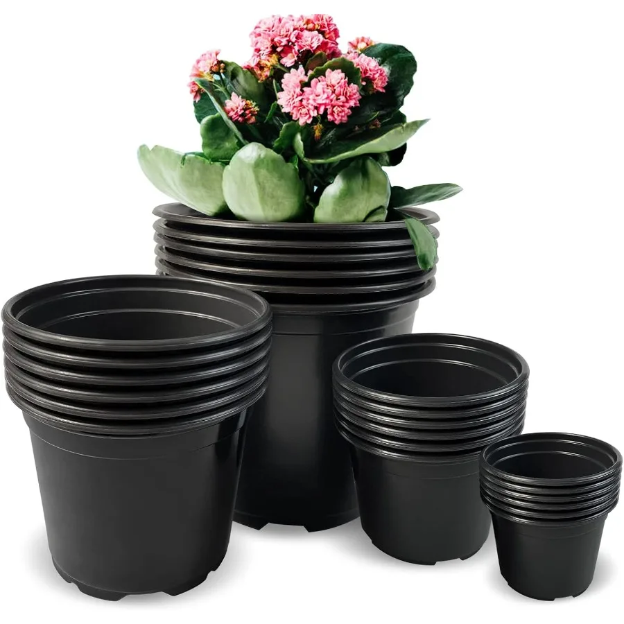 

24pcs 3 4 5 6 Inch Nursery Pots Variety Pack ible Plastic Plant Pots with Drainage Holes Round Nursery Pot for Plastic Plants B