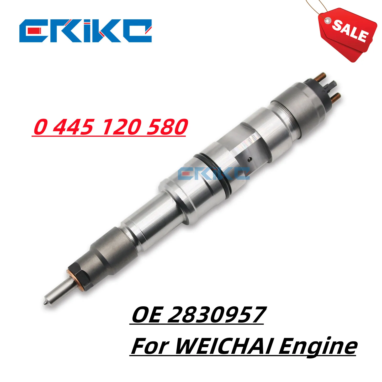 ERIKC  0 445 120 580 New Diesel Fuel Common Rail Injector 0445120580 0445120571 OE 2830957 For WEICHAI Engine