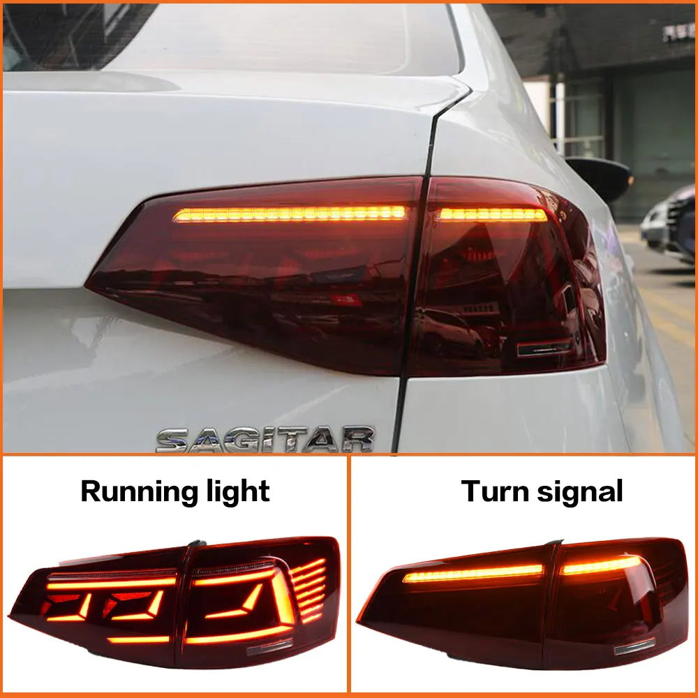 AKD Car Styling Taillights for VW Jetta MK7 2015-2018 LED DRL Tail Lamp Turn Signal Rear Reverse Brake Light Replacement