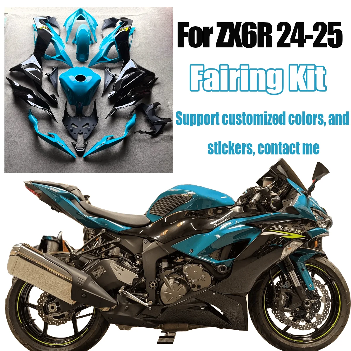 

Motorcycle Plastic Shell Fairing Bodywork Set Fit For Kawasaki Ninja ZX6R 2024-2025 ZX636 ZX-6R ZX 6R