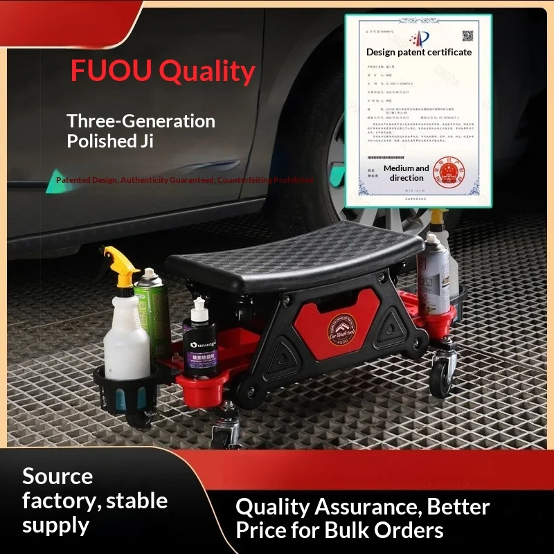 Car Board Heavy Duty Folding Mechanic Creeper Low Profile Rolling Car Garage Auto Repair Padded Seat Adjustable Headrest Wheels