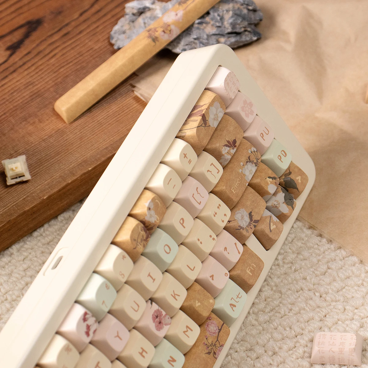

Original Taohuawu full set of mechanical keyboard keycaps antique PBT five-sided hot sublimation URE/original height