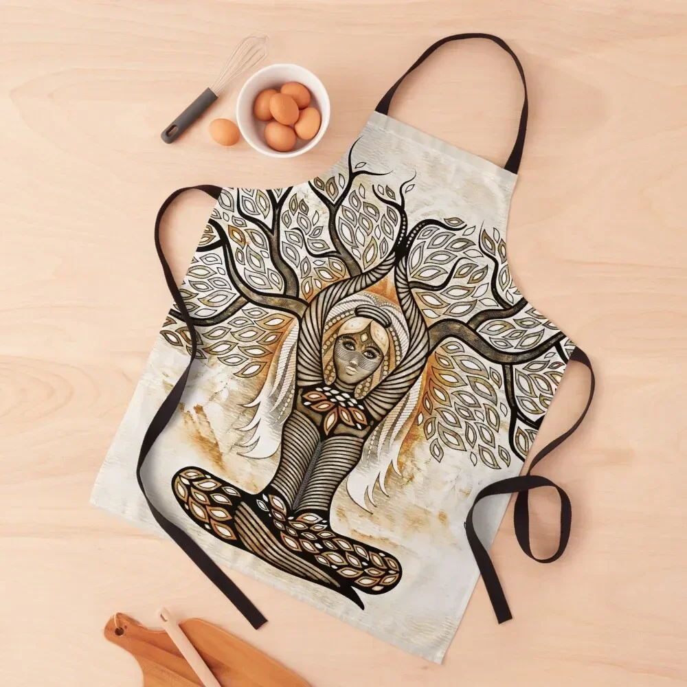 

Shamanka: Shaman Woman Tree Apron Kitchen accessories Kitchen Utensils Waterproof Kitchen For Women Chef Uniform Woman Apron