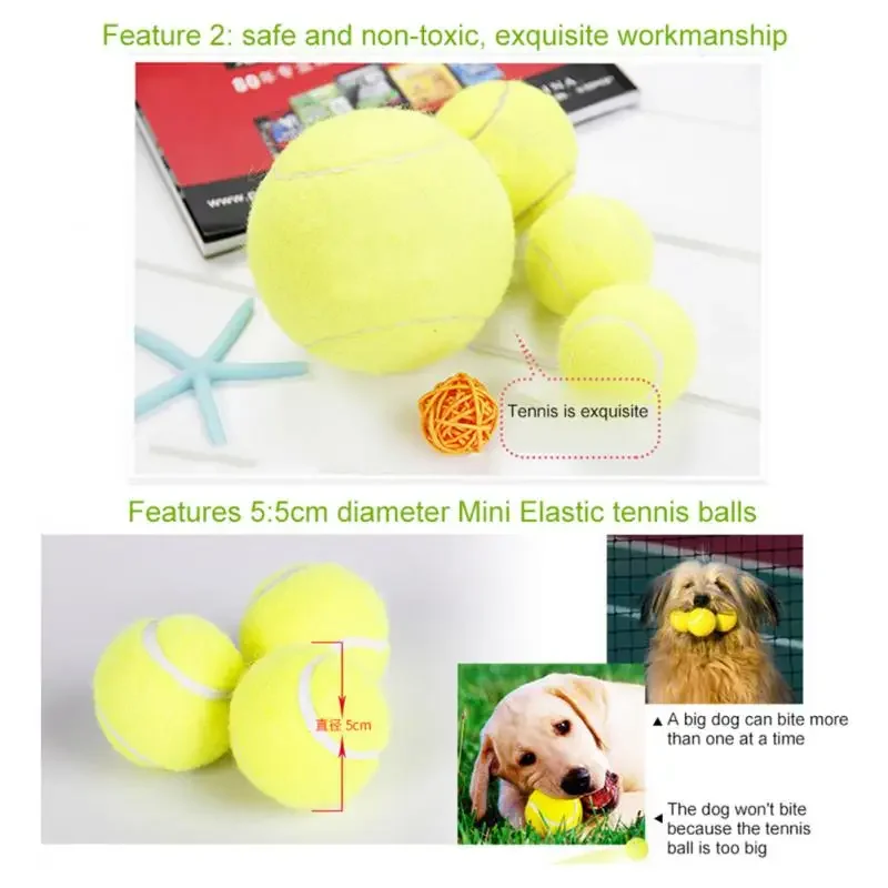 5cm Small Tennis Ball For Dog Chew Toy Pet Dog Interactive Toys Big Inflatable Tennis Balls Pet Supplies Outdoor Cricket Dog Toy