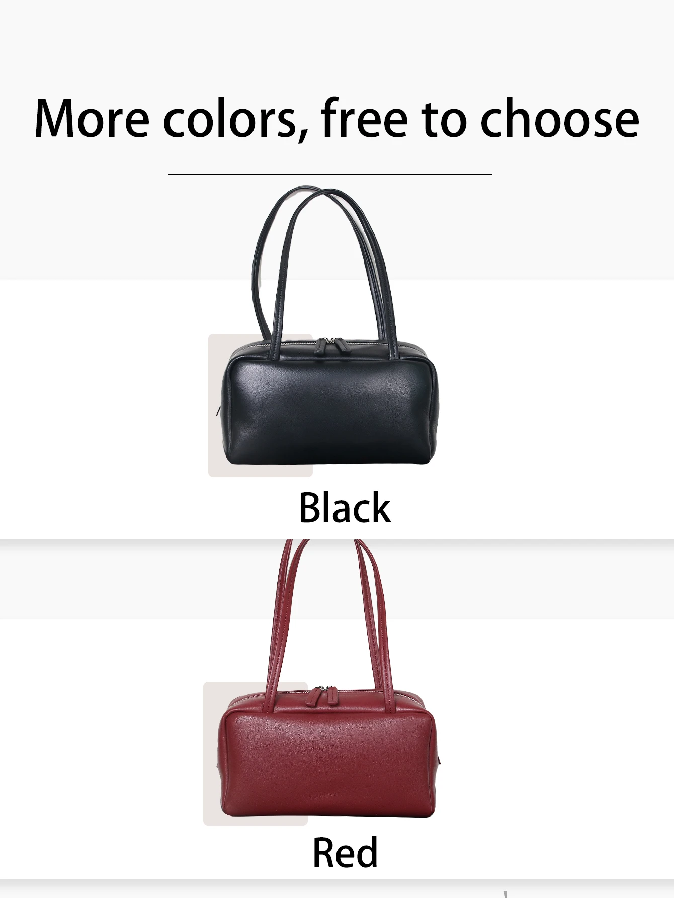 2026 Modische Neue Hochwertige Textur Oberste Schicht Schafsleder Minimalistische Retro Bowling-Tasche Leichter Luxus Boston Weiche Leder-Kissen-Tasche – Detail 3